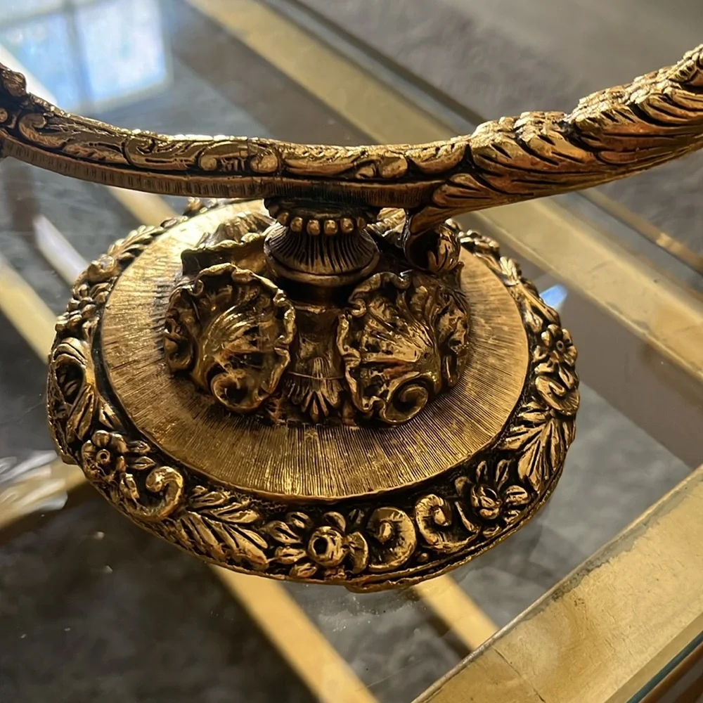 VINTAGE 24K GOLD FILIGREE VANITY CANDLEHOLDER'S SET 